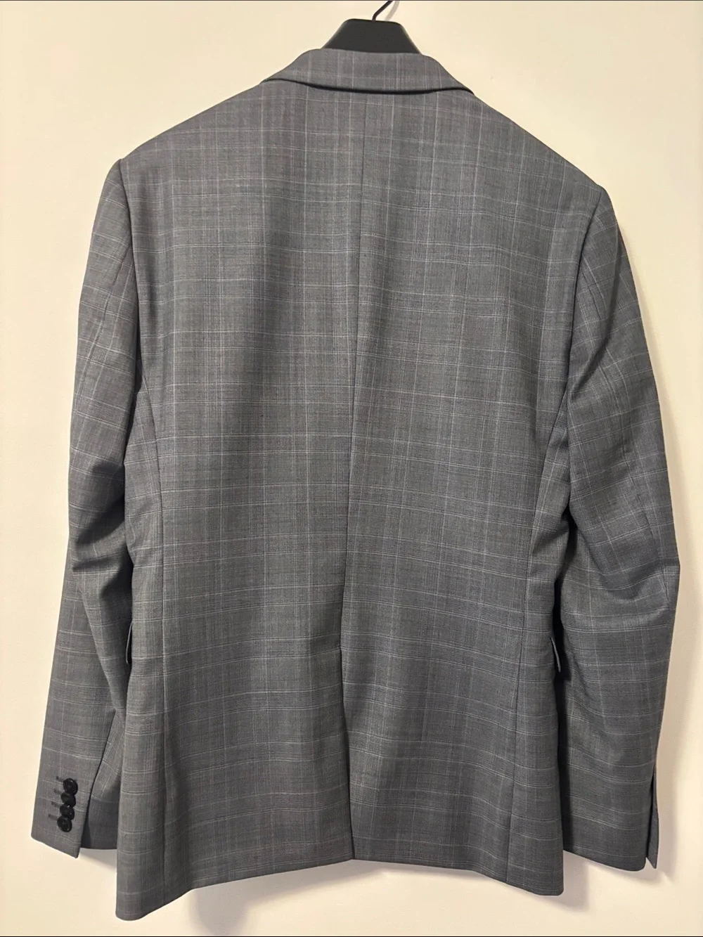 Express Men’s Gray Windowpane Plaid Suit Jacket & Pants